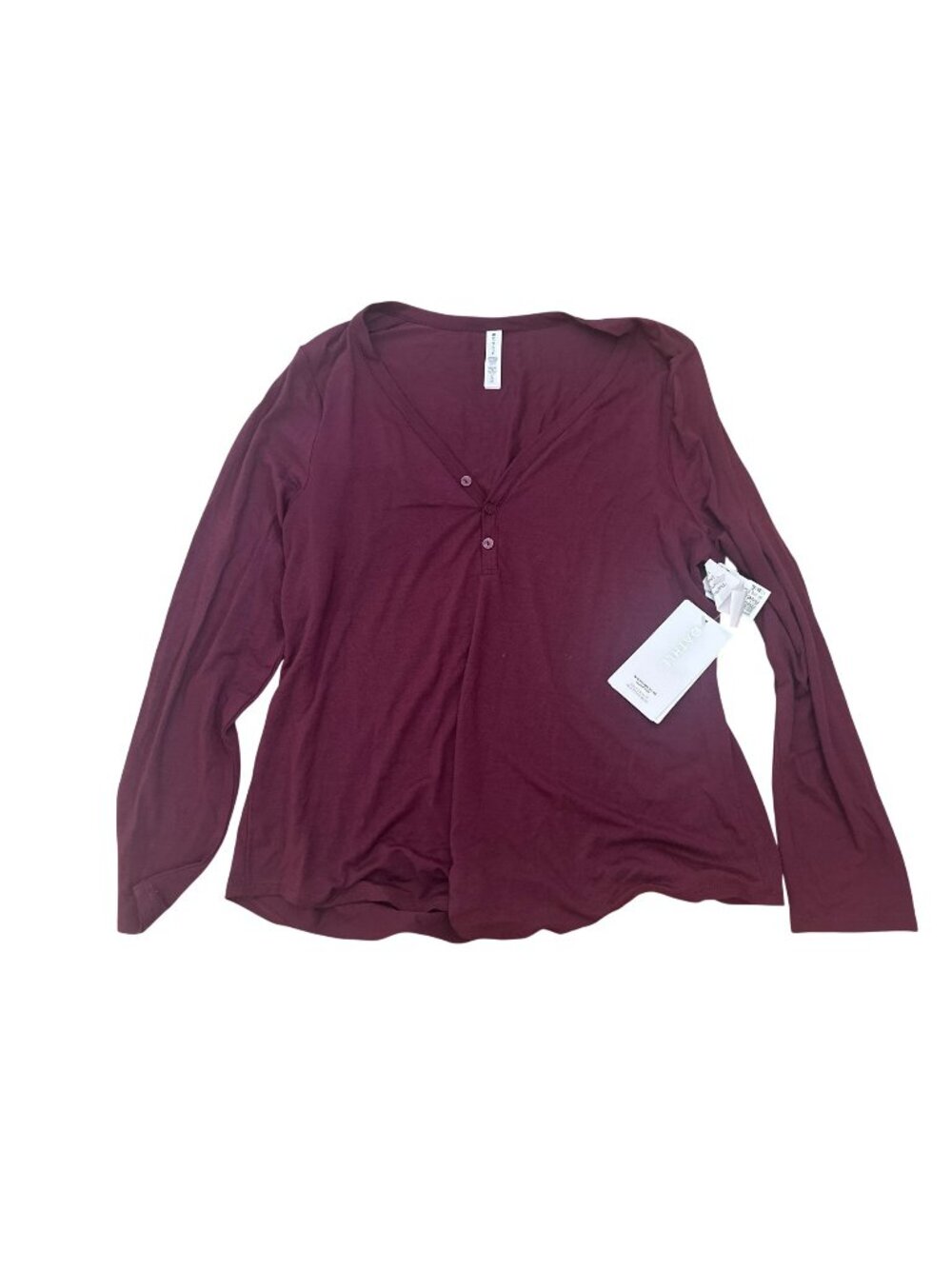 Athleta Nighttime Bliss Sleep Top XL Long Sleeve Burgundy Soft Lightweight